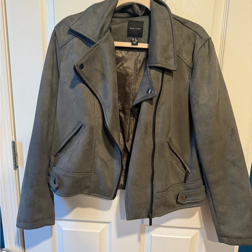 New Look Charcoal Suede Outerwear